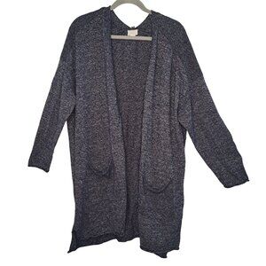 Caslon Blue Open Front Long Cardigan Plus Size 2X